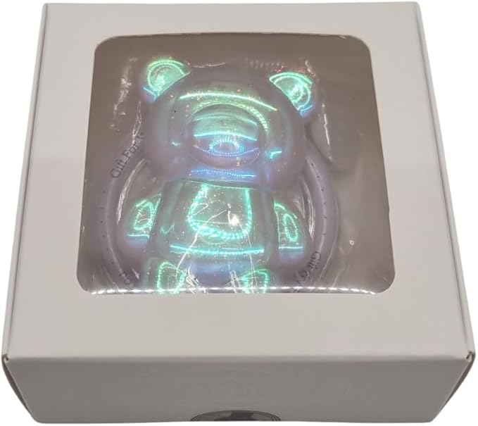 Cute Kawaii 3D Bear Phone Grip Stand, Iridescent Holographic Resin Cell Phone Holder & Kickstand, Compatible with iPhone, Samsung Galaxy, Android (Lilac Opal)
