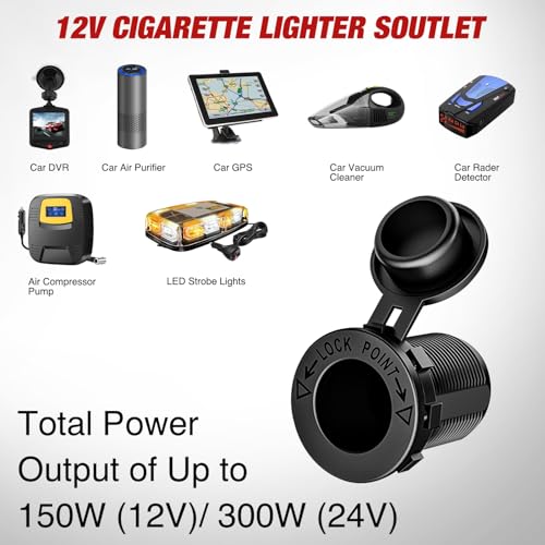 Nilight 4 in 1 Charger Socket Accessory Switch Panel On Off Rocker Toggle