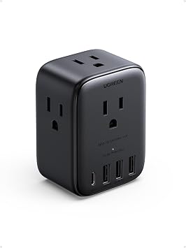 UGREEN 20W 8-Port Multi Outlet Extender Surge Protector Power Strip