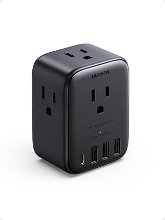 UGREEN 20W 8-Port Multi Outlet Extender Surge Protector Power Strip