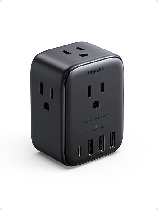 UGREEN 20W 8-Port Multi Outlet Extender Surge Protector Power Strip