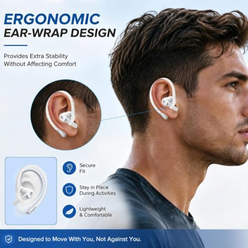 Ear Hooks for Galaxy Buds 4 Pro/Buds 4 with Lanyard, White