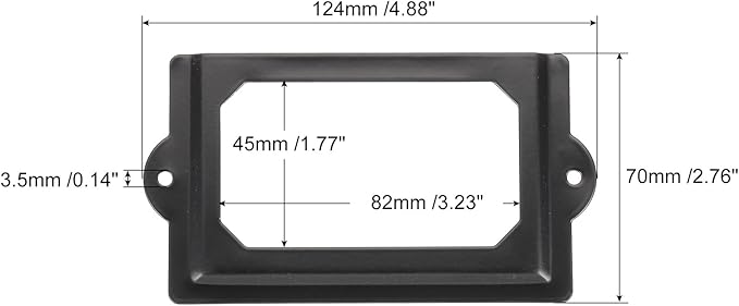 uxcell Metal Label Holders, 124x70mm 4pcs File Name Card Tag Label Holder Frame for Office Library Drawer Cabinet Shelves, Black