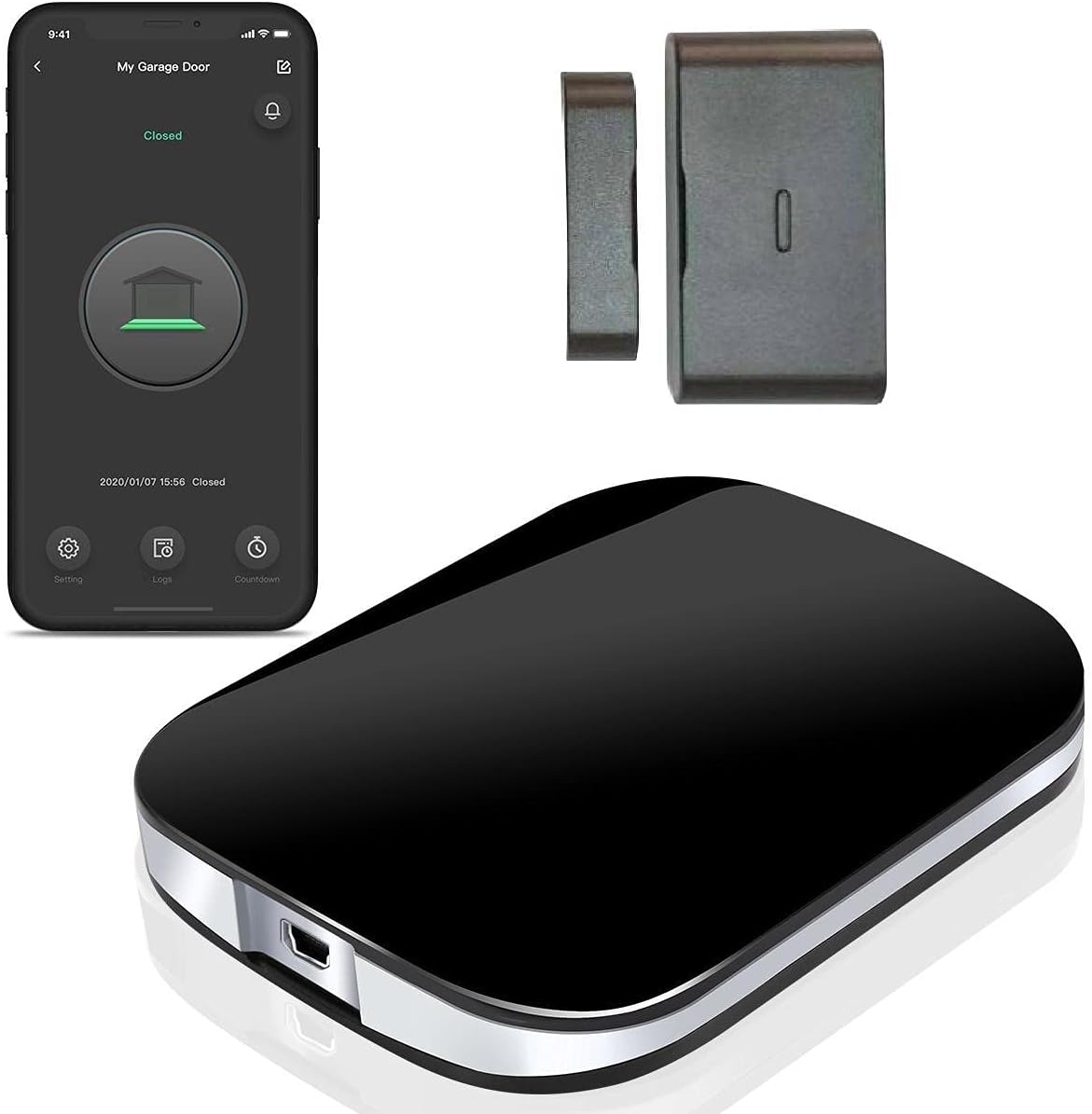 Smart Wi-Fi Garage Door Opener — App Control, Works with Alexa, Google & Siri