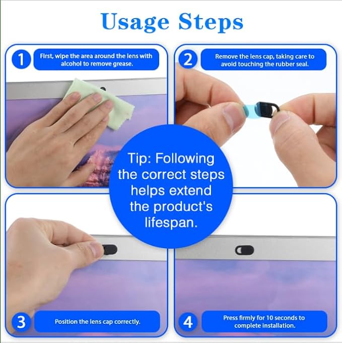 50 Pcs Camera Cover Slide, Ultra-Thin Privacy Protector for Laptop, Phone, Computer - Universal Webcam Protector & Laptop Sticker Covers, Camera Blocker and Lens Cover