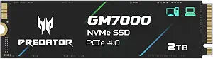 Predator M.2 SSD 2TB GM7000 with DRAM cache NVMe 1.4 2280 PCIe Gen4×4 Ultra high speed (maximum read: 7400MB/s, max write: 6700MB/s) 3D NAND TLC Internal SSD Compatible with PS5 Pro - BL.9BWWR.106