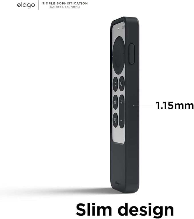 elago R2 Slim Case Compatible with 2022 Apple TV 4K HD Siri Remote 3rd Generation, Compatible with 2021 Apple TV Siri Remote 2nd - Slim, Light, Scratch-Free, Full Access to All Functions [Black]