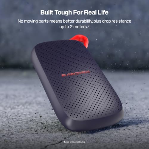 Sandisk 2TB Portable SSD, Up to 1000MB/s Read Speeds, Black (New Model)
