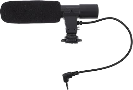 TEHAUX Camera Microphone for DSLR Camera Digital Voice Tube High Sensitivity Recording Mic for Interviews Vlogging and Photography Compatible with Phones and Cameras