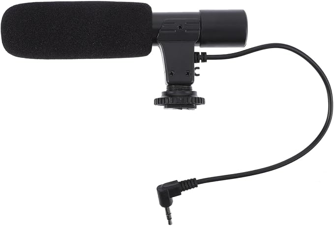 TEHAUX Camera Microphone for DSLR Camera Digital Voice Tube High Sensitivity Recording Mic for Interviews Vlogging and Photography Compatible with Phones and Cameras