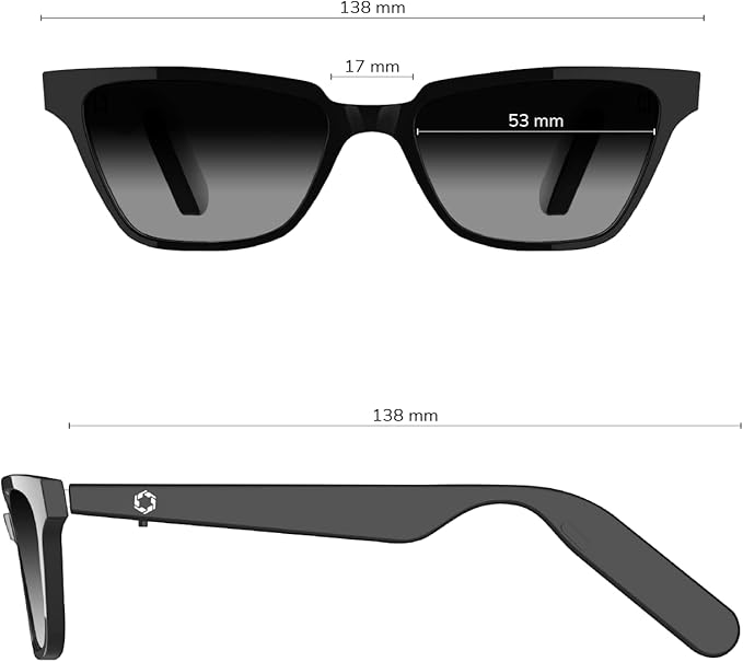 Lucyd - Smart Glasses w/UV Protection for Women - Open Ear, Noise Canceling Wireless Mics, Compatible with Voice Assistants – Nebula