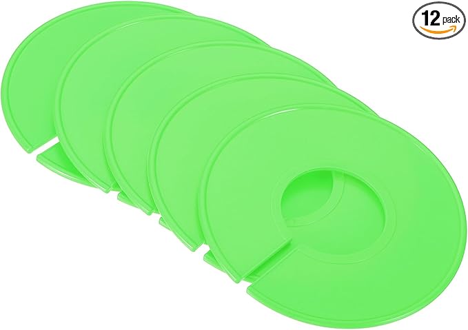 PATIKIL Clothes Dividers, 12 Pack Closet Clothing Rack Size Dividers Blank Labels Sorting Round Separator for Closet, Green