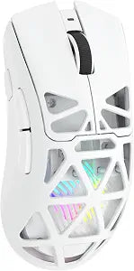Aula SC620 Wireless Gaming Mouse, Tri-Mode 2.4GHz/USB-C/BT5.3 Computer Mouse with 12000 DPI, Programmable Macro Gamer Mouse with Rapid Fire Key, RGB Light White Gaming Mice for PC/Laptop/Mac