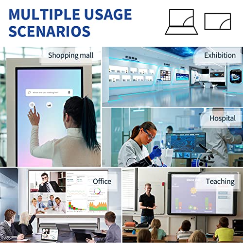 43 inch Capacitive Multi-Touch Screen Industrial Monitor, 16:9 Display 1920 x 1080P, Built-in Speakers, USB, VGA, DP & HD-MI Ports, Digital Signage Displays and Player for Advertising
