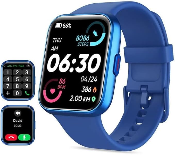 Smart Watch for Women Android & iPhone, Alexa Built-in, 1.8" Touch Screen Fitness Tracker with Answer/Make Calls, IP68 Waterproof Heart Rate/Sleep/SpO2 Monitor, Pedometer, 100+ Sport Modes, Dark Blue