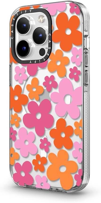 CASETiFY Clear iPhone 14 Pro Case [Not Yellowing / 6.6 ft. 3X Military Grade Drop Protection/Compatible with Magsafe] - Abstract Florals - Clear