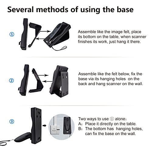 2D Bluetooth Barcode Scanner with Charging Base Dual 2.4G Wireless + Bluetooth 1D 2D Barcode Scanner QR PDF417 Data Matrix UPC Rechargeable Bar Code Scanner for Laptops/PC/Android/Apple iOS