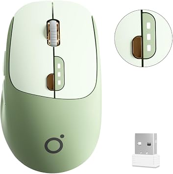 Dual-Mode Bluetooth Wireless Mouse with Visible Battery Indicator - Green
