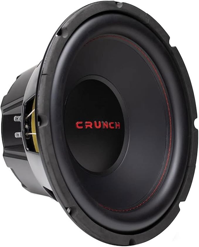 Crunch CRW12D4 12 Inch 800 Watt MAX 4 Ohm Dual Voice Coil Car Subwoofer Speaker with 2 Channel 1000 Watt Amp A/B Class Car Audio Stereo Amplifier