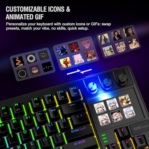 VSD K1 Pro 87‑Key Macro Mechanical Keyboard with Integrated Streaming Deck