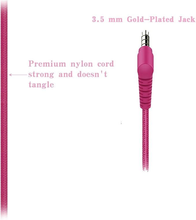 ELECDER i37 Kids Headphones Children Girls Boys Teens Foldable Adjustable On Ear Headphones 3.5mm Jack Compatible Cellphones Computer MP3/4 Kindle School Tablet Rose/Pink
