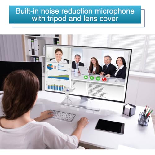 Webcam USB-C 1080P with Microphone&Privacy Cover&Tripod 110° for PC