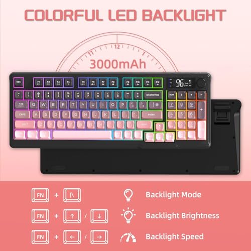 Free wolf M96 Wireless Gaming Keyboard Creamy Membrane 94Key-BlackBerry - Image 7