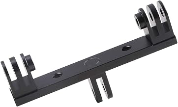 Aluminum Dual Twin Mount Adapter with Two Screw Compatible with DJI Osmo Action 6/5Pro/4/3, GoPro Hero 13/12/11/10/9/8 Black, Campark, AKASO, SJCAM and More Action Cameras - Image 1