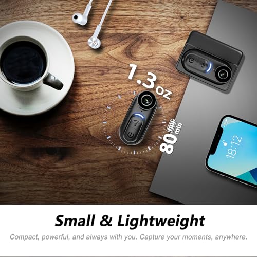 4K Mini Body Camera with 128GB Thumb Size Wearable Action Cam