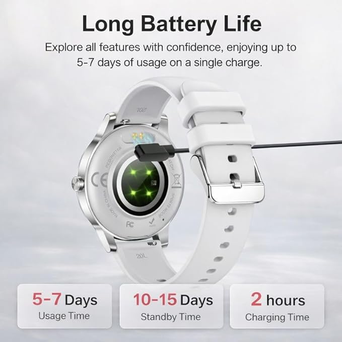 Efolen Smart Watches for Women Answer/Make Call,1.27" HD Fitness Tracker for Android iPhone,Heart Rate SpO2 Sleep Monitor,IP68 Waterproof Digital Watch,100+ Sports Activity Trakcer Silver