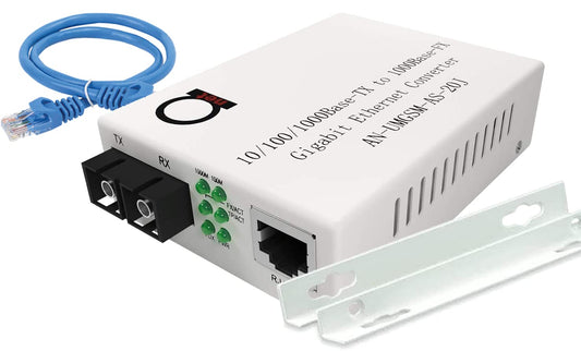 Single Mode SC Gigabit Fiber Media Converter to Ethernet RJ45, 20km/12.43mi