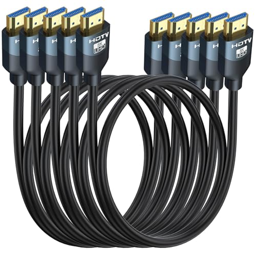 8K HDMI 2.1 Cable 6FT 5-Pack, Ultra High Speed 48Gbps