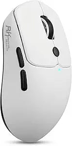 RK ROYAL KLUDGE MO1 Wireless Mouse, 55g Ultra-Lightweight Computer Mice, 6 Programmable Buttons, 2.4GHz/Bluetooth/Wired, 6000 DPI Optical Sensor, White