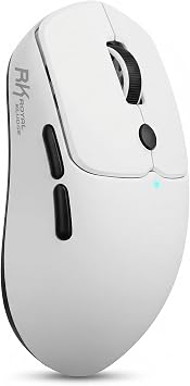 RK ROYAL KLUDGE MO1 Wireless Mouse, 55g Ultra-Lightweight Computer Mice, 6 Programmable Buttons, 2.4GHz/Bluetooth/Wired, 6000 DPI Optical Sensor, White