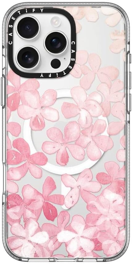CASETiFY Clear iPhone 16 Pro Max Case [Not Yellowing / 6.6 ft. 3X Military Grade Drop Protection/Compatible with Magsafe] - Spring Blossoms - Clear