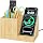 Bamboo Pen Holder for Desk with Wireless Charger, Desktop Organizer