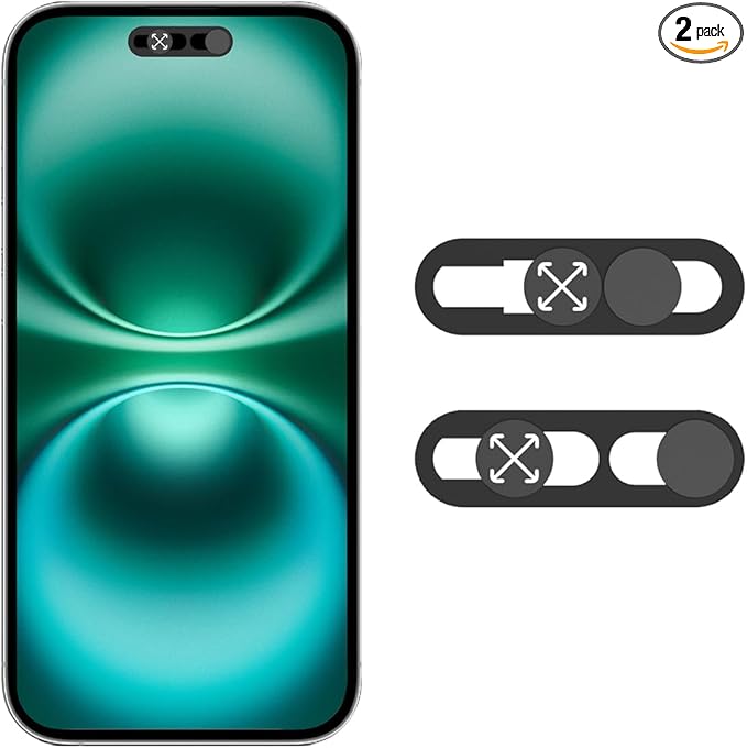 Front Camera Cover,Webcam Cover Compatible for Phone 14 Pro/14 Pro Max/15 Series/16 Series(Except 16e),Web Blocker Protect Your Privacy and Security-Infrared Facial Recognition Can Be Turned Off-Black