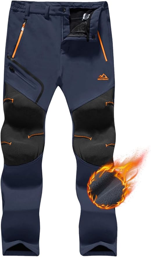 TACVASEN Men's Snow Ski Pants Fleece Lined Winter Pants for Men Water Resistant Thermal Snowboard Hiking Hunting Work