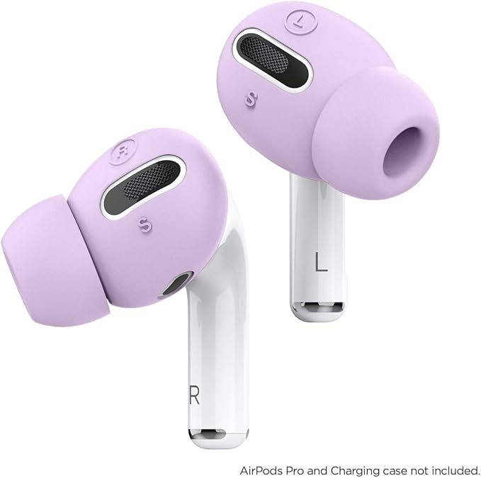 elago [6 Pairs] AirPods Pro Ear Tips with Integrated Earbuds Cover Designed for Apple AirPods Pro, Fit in The Case, Anti-Slip, [3 Sizes: Large + Medium + Small] [US Patent Registered] (Lavender)