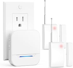 4000FT Wireless Door Chime for Home Security, Long Range Door Sensor Alarm for Kids Safety & Elderly Care, Plug-in Entry Alert for Store, Office, Garage (White - 2 Sensors + 1 Receiver)