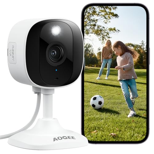 AOQEE Wired 2K Indoor Camera for Pet/Baby/Elderly, Human Detection, C1 1Pcs