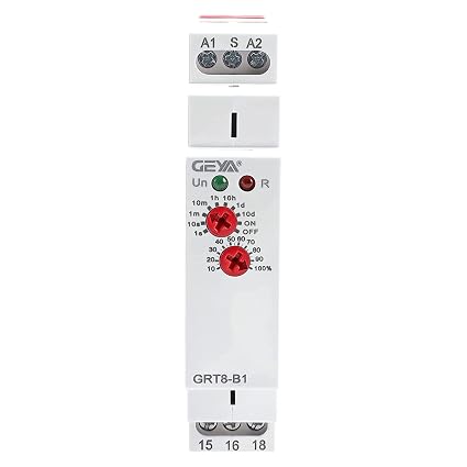 GEYA Delay Off Single Function Time Relay 1 Output 16A Electronic Power Off Timer Delay Relay(GRT8-B1,AC230V)