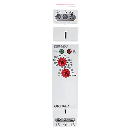 GEYA Delay Off Single Function Time Relay 1 Output 16A Electronic Power Off Timer Delay Relay(GRT8-B1,AC230V)