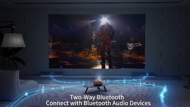 HOMPOW Mini Projector, 1080P Supported Portable Bluetooth projector