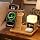 6 in 1 Wireless Charging Station with Clock & Night Light，Alarm Clocks for Bedrooms,Wireless Charger Stand with Beside Clock for iPhone 18/17/16/15/14/13/12 Pro Max, Apple Watch,Airpods (Wood)
