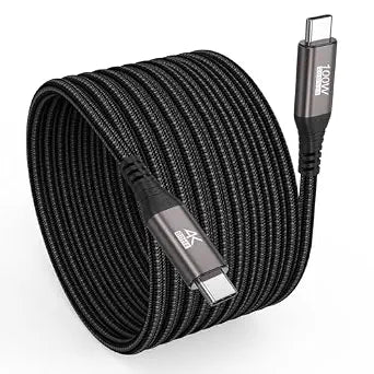 Long USB C Data Cable 15FT,USBC 3.2 Charge/Data/Video Cord(100W,20Gbps,4K)