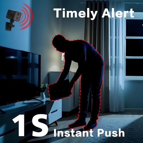Wireless Small Indoor Security Camera, 32GB SD Card No Monthly Fee