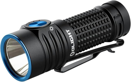OLIGHT BatonTurbo EDC Flashlight Rechargeable with Magnetic Charging Cable and Lanyard 1000 Lumens Powerful LED Light 510 Meters Long Throw, 5 Modes, IPX8 Waterproof Light for Camping, Hiking (Black)