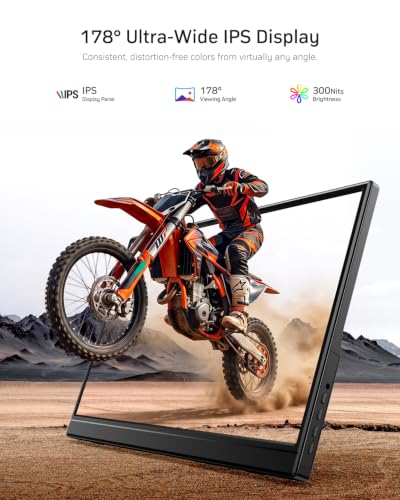 Yxk Portable Monitor 15.6 Inch 1080P 60Hz IPS HDR Ul | Computer Access - Image 3