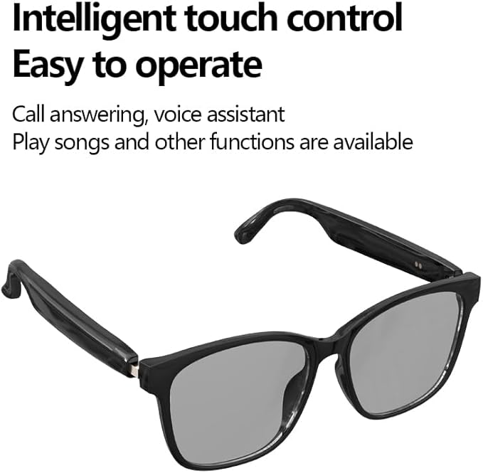 Bluetooth Audio Smart Sunglasses with Speakers, UV400 Protection Blue Light Blocking Glasses for Men Women